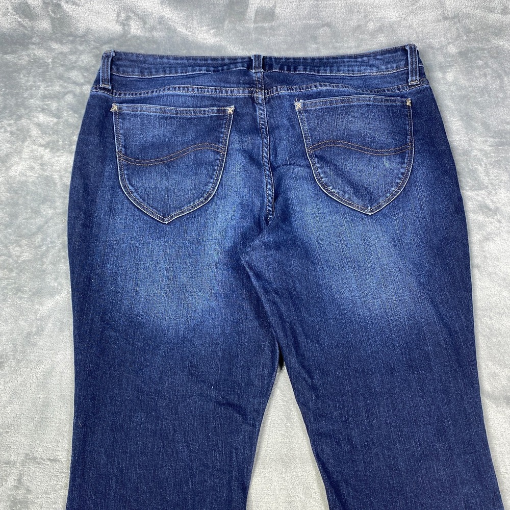 Lee Riders Midrise Bootcut Jeans Womens Size 16 P Blue Indigo Denim Stretch Pant - Picture 8 of 8